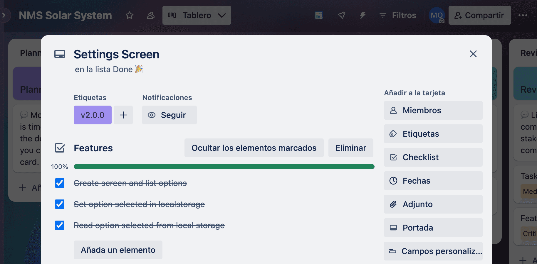 Card en Trello